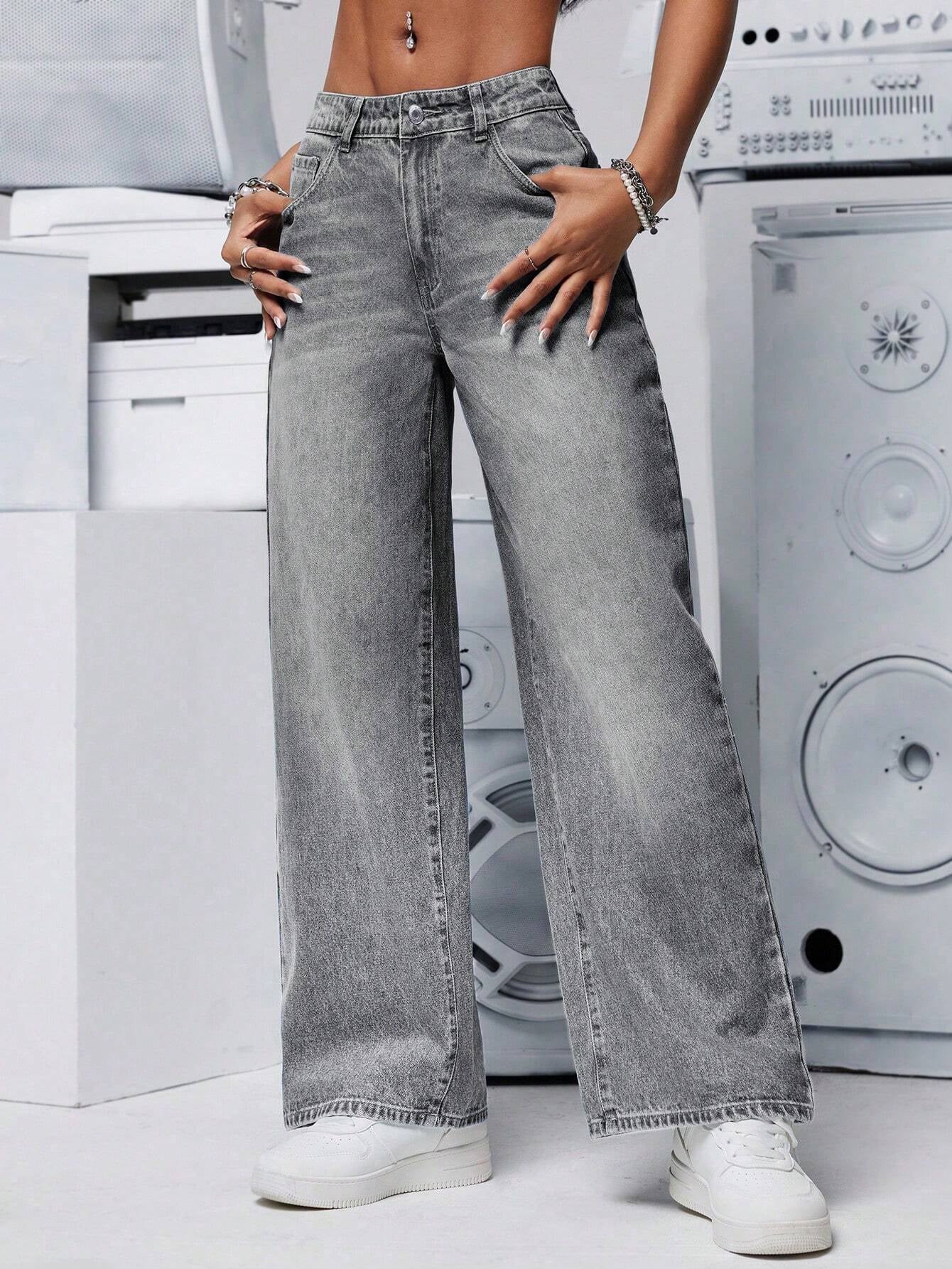 PETITE Women'S Distressed Washed Denim Jeans