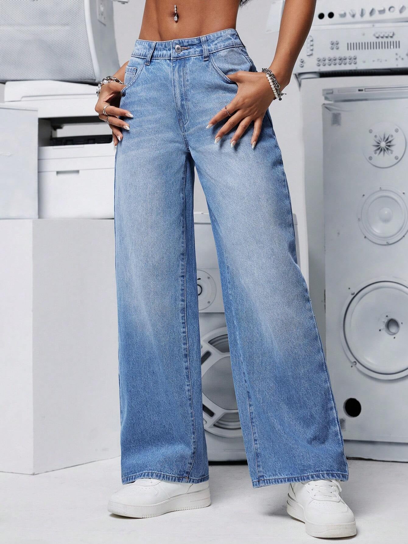 PETITE Women'S Distressed Washed Denim Jeans