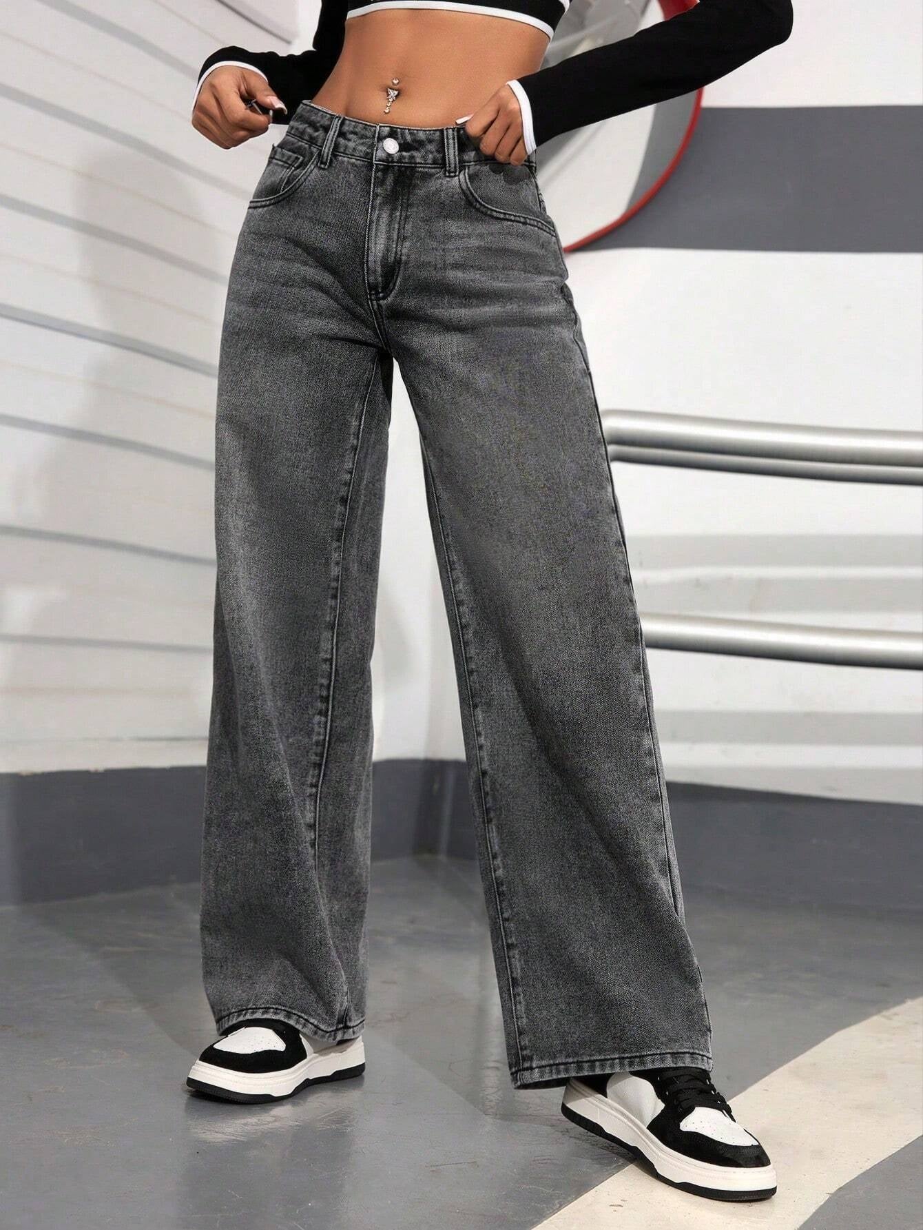 PETITE Women'S Distressed Washed Denim Jeans