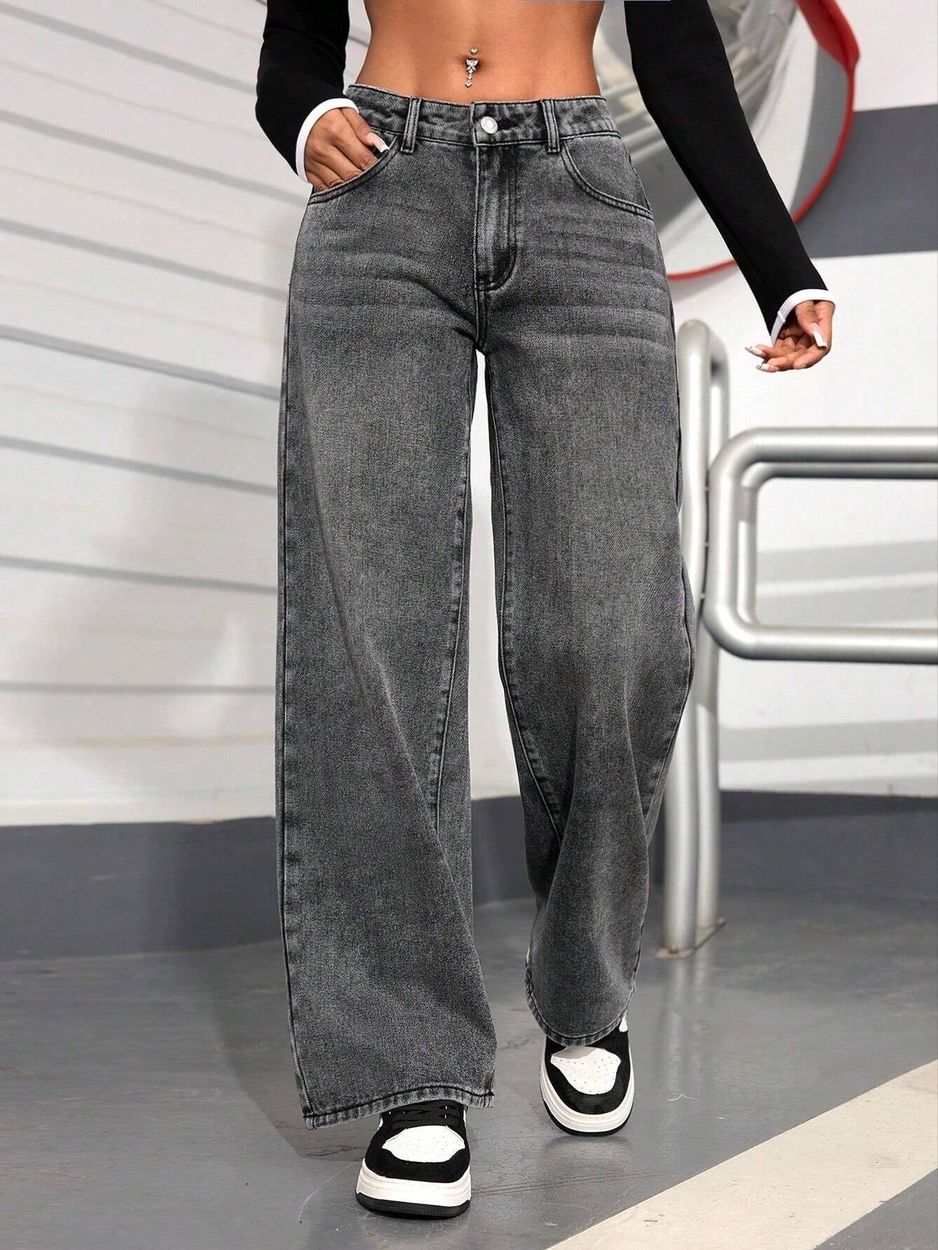 PETITE Women'S Distressed Washed Denim Jeans