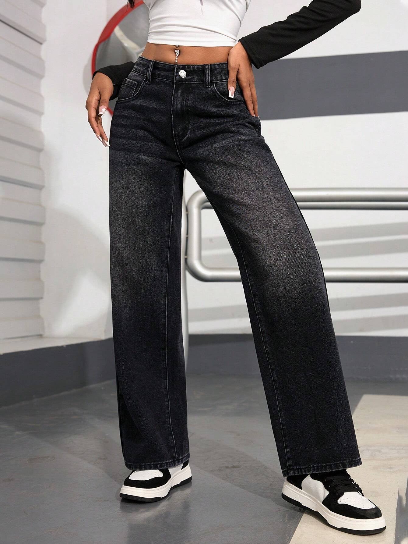 PETITE Women'S Distressed Washed Denim Jeans