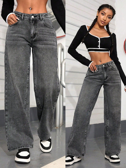 PETITE Women'S Distressed Washed Denim Jeans