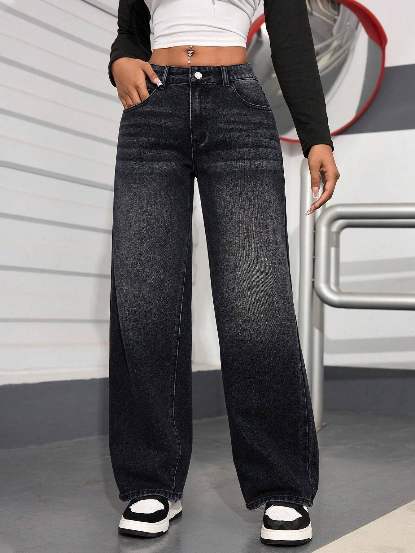 PETITE Women'S Distressed Washed Denim Jeans